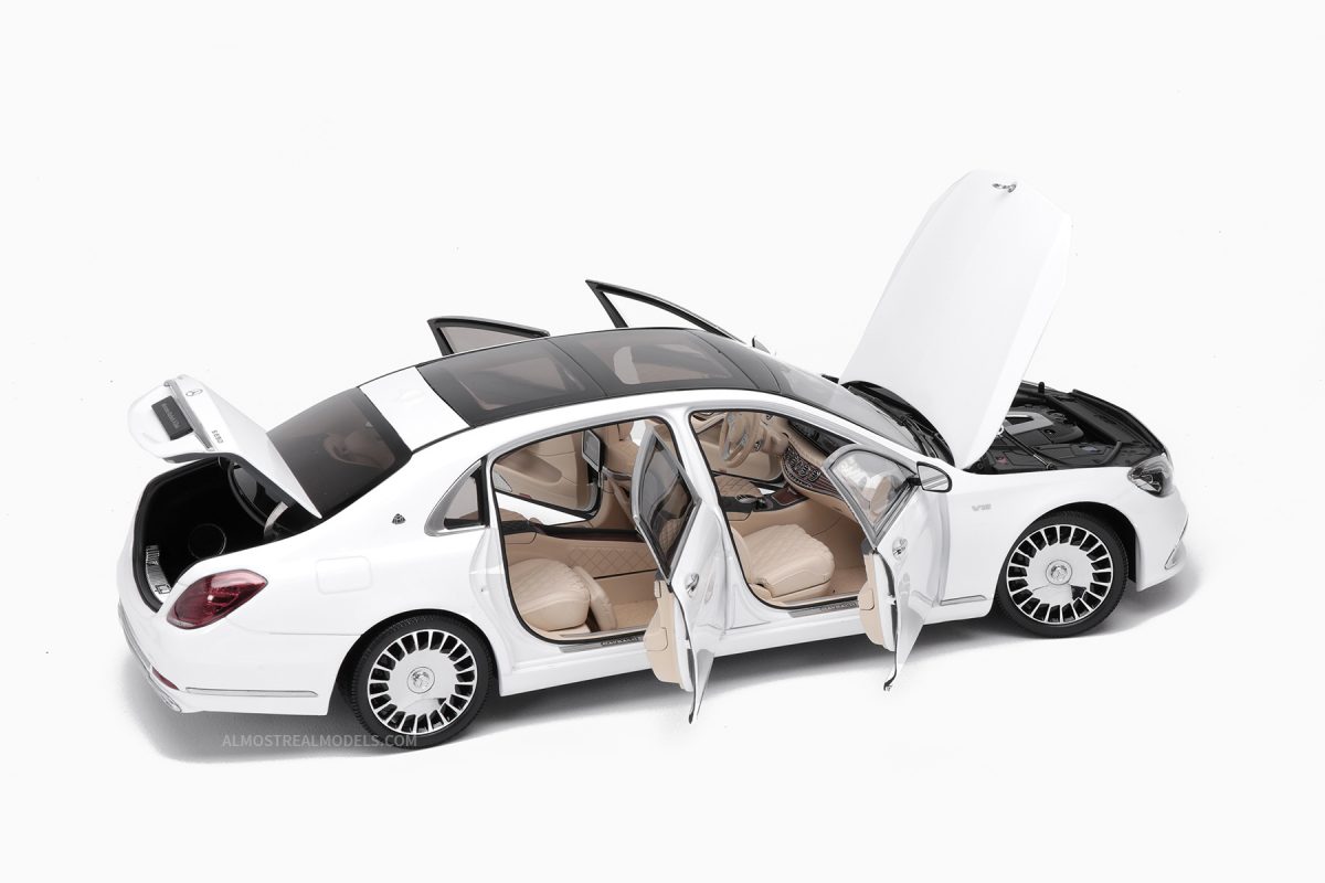 Mercedes – Maybach S-Class 2019 Diamond White 1:18 by Almost Real