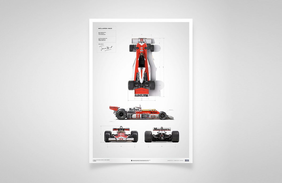 McLaren M23 1976 James Hunt Blueprint – Print