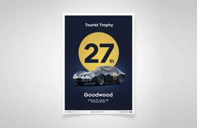 Ferrari 250 GTO – Goodwood Poster Dark Blue – Print