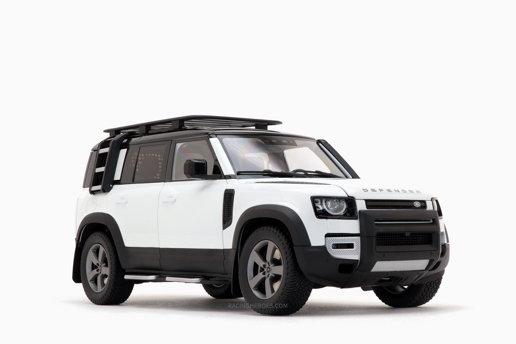 Almost Real Land Rover Defender 110 2020 Fuji White 1 18 Diecast Car