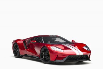 Ford GT 2017 Liquid Red Silver Stripes 1:18 by AutoArt