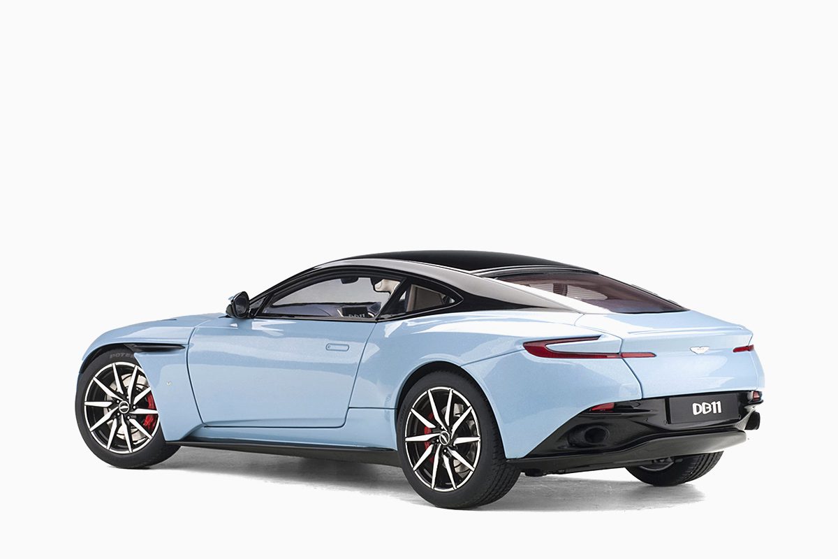 Aston Martin DB11, Q Frosted Glass Blue 1:18 by AutoArt