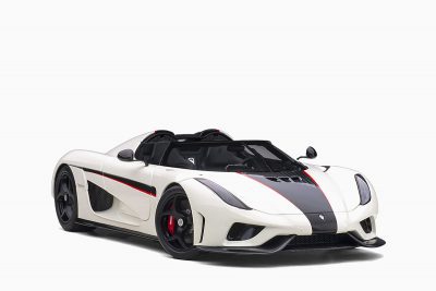 Koenigsegg Regera, White/Black Carbon/Red Accents 1:18 by AutoArt