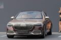 Mercedes-Maybach S-Class 1:18 model in Kalahari Gold and Rubellite Red, front view with the Maybach grille