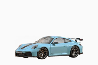 Porsche 911 GT3 with Weissach Pack 2025, Gulf Blue with Carbon Stripe 1:18 by Norev