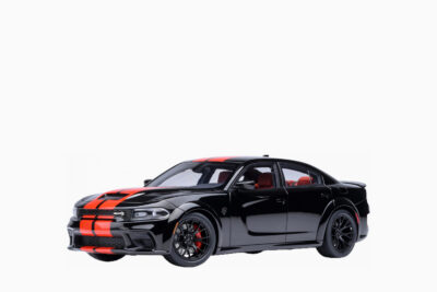 Dodge Charger SRT Hellcat Redeye, Pitch Black with Red Stripes and Interior 1:18 by AUTOart
