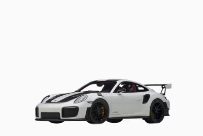 Porsche 911 (991.2) GT2 RS Weissach Package, White with Carbon Stripes 1:18 by AUTOart