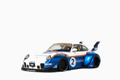 RWB x Liberty Walk 993 #2 2023, White and Blue Metallic with Graphics 1:18 by GT Spirit