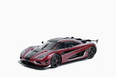 Koenigsegg Agera RS 2017, Deep Red Metallic with Black Stripes 1:18 by GT Spirit