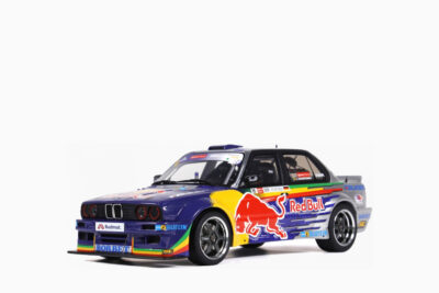 BMW E30 V8 Drift 2023, "Red Bull Driftbrothers" Blue and Silver with Graphics, Limited Edition to 3000 pieces Worldwide 1:18 by Otto Mobile