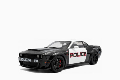 Dodge Challenger Demon "Police" 2023, Black and White 1:18 by Solido
