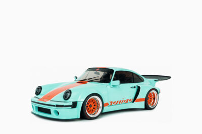 Porsche 911 KS-R by Khyzyl Saleem 2025, "Blue Racer" Light Blue with Orange Stripes 1:18 by Solido