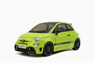 Fiat F595 Abarth Verde Adrenalina 2023, Green with Black Top and Stripes 1:18 by Solido