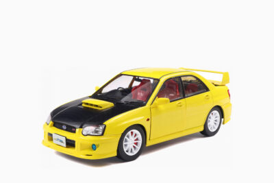 Subaru Impreza WRX STI RHD (Right Hand Drive) 2003, Yellow with Carbon Hood 1:18 by Solido