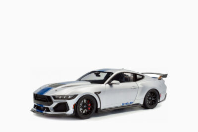 Ford Shelby Mustang Super Snake 2024, Gray Metallic with Blue Stripes 1:18 by Solido