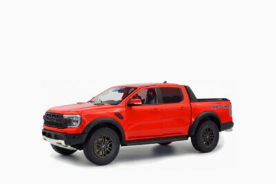 Ford Ranger Raptor Pickup Truck 2024, Orange Red 1:18 by Solido