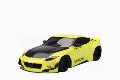 Nissan Z (RZ34) "Pandem" Ikazuchi, Yellow with Matt Black Hood 1:18 by Top Speed
