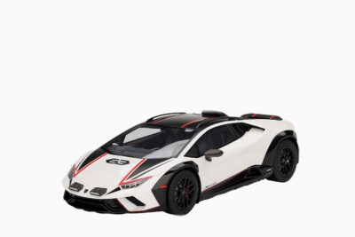 Lamborghini Huracan Sterrato Bianco Asopo, White with Matt Black Top and Red Stripes 1:18 by Top Speed