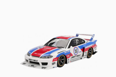 Nissan "LB-Super Silhouette" S15 SILVIA RHD (Right Hand Drive) #12 "GARASIDRIFT", White with Red and Blue Graphics 1:18 by Top Speed